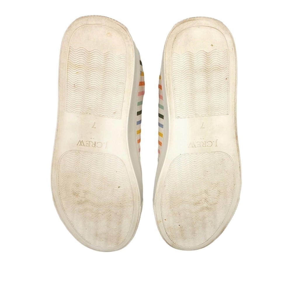 Euc J Crew Rainbow Colorful Striped Canvas Sneaker Tennis Shoe Size 7 - Picture 5 of 5